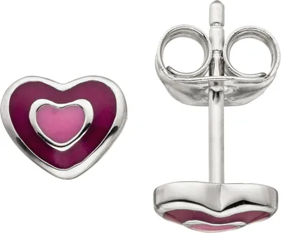 Produktbild von JOBO Kinder Ohrstecker Herz 925 Sterling Silber Ohrringe Kinderohrringe
