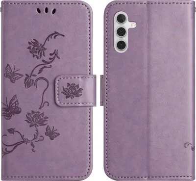 Produktbild von Samsung Galaxy A56 Hülle - Coverup Blumen & Schmetterlinge Klapphülle - Lila