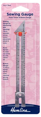 Nähmaßband 19 cm mit Knopfmaß und Wendestift, Kunststoff