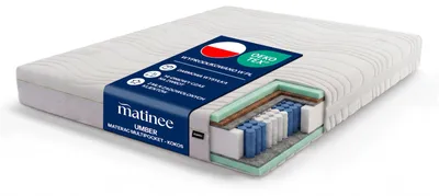 Matratze 160 x 200 cm H3/H4, 7-Zonen Taschenfederkern mit HR-Schaum, Bezug, beidseitig – Umber