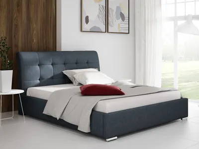 Obrázek produktu pro Čalouněná manželská postel 140x200 XEVERA - modrá