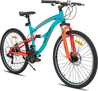 Obrázok produktu pre HILAND 26 palcový plne odpružený horský bicykel s 21 rýchlosťami SHIMANO, plne MTB, bicykel pre mužov a ženy, modrý