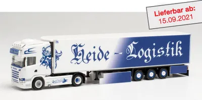 Produktbild von Herpa LKW Scania R 13 Topl./Aerop Kühl-KSZ Heide Logistik blau 944618
