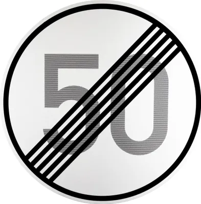 Produktbild von ORIGINAL Verkehrszeichen 278-50 * Ende der zulässigen Höchstgeschwindigkeit 50 km/h * 600 mmØ nach StVO und RAL-Gütebedingungen Verkehrsschild Schild Strassenschild Verbotsschild Straßenzeichen