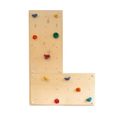Produktbild von Kletterwand Indoor mit bunten Klettersteinen und Montagematerial für Kinder und Erwachsene Größe: 2 Platten (1,30 m²)