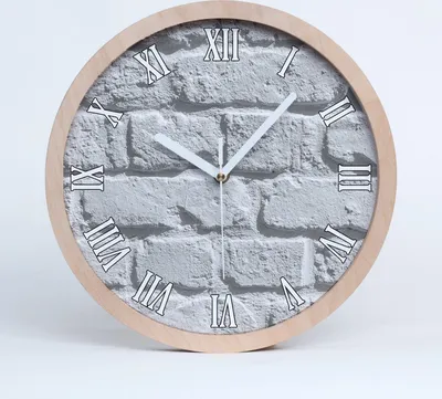Produktbild von Holzuhr 30fi cm wanduhr - weiße Spitzen - Ziegelwand