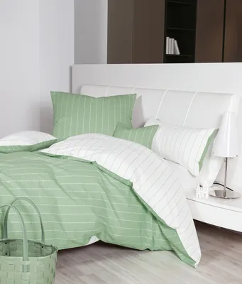 Produktbild von Janine Design Seersucker-Bettwäsche-Garnitur 20020 TANGO Farbe lindgrün Größe 200x220+2x80x80