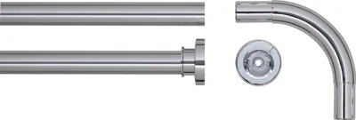 Produktbild von Sealskin Winkel-Duschvorhangstange Aluminium 90 x 90 cm, Durchmesser: 28 mm, Farbe: chrom glänzend, 276666218