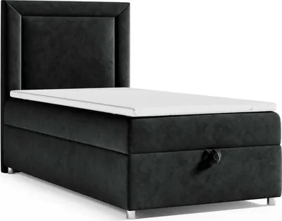 Produktbild von Boxspringbett mit Bettkasten Trinity K-3 SINGLE Bonellfederkern inkl. Topper, mit Lieferung, Aufbau & Entsorgung 100x200-SCHWARZ