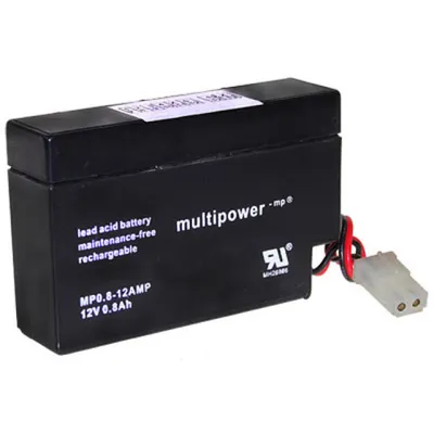 Produktbild von Multipower Bleiakku MP0.8-12 12,0Volt 800mAh Kabel mit AMP Buchse