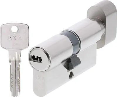 Produktbild von AXA Knaufzylinderschloss – 30/30 mm – Komfortsicherheit – vernickelter Sicherheitszylinder – SKG** – inkl. 3 (wendbarer) Schlüssel
