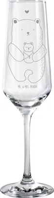 Produktbild von Mr. & Mrs. Panda Glas Bär Baby - Transparent - Geschenk, Geburt, Champagnerglas, Sektflöte, Glückwunsch, Nichte, Teddy, Sektkelch, Sektglas graviert, Geburtstag, Mutter
