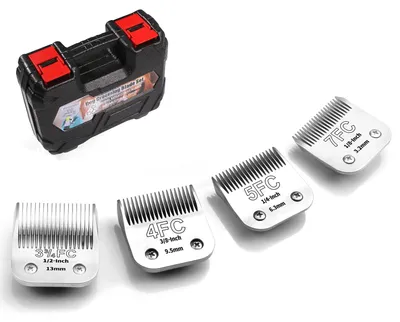 Hundescherklingen Edelstahl 4er-Set, Größen 7F/5F/4F/3F