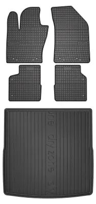 Productafbeelding van Rubberen automatten + kofferbakmat voor Jeep Compass II 2016-2026 (SUV) – 5-delig, zwart, op maat – Wielganizator SolidPRO