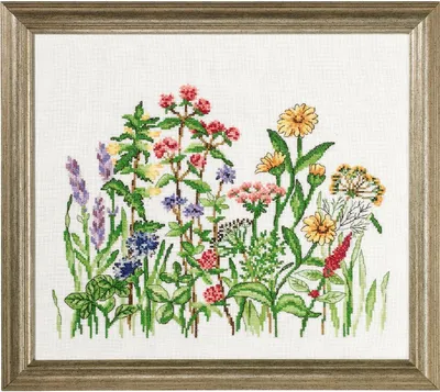 Produktbild von Permin Kreuzstich-Stickset "Kräuter", 38x33cm, 70-0305