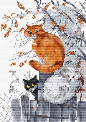 Immagine prodotto di HobbyJobby, kit per ricamo a punto croce "Sanddorn", schema a punti, 19x27 cm