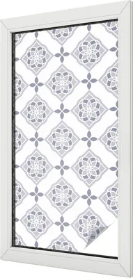 Produktbild von Buntglas Fensterfolie – 100x50 cm – Stained-Glass Design – blickdichte dekorative Sichtschutzfolie – selbstklebend, UV-Schutz – Blumenrauten