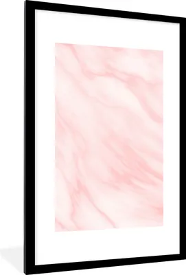 Produktbild von MuchoWow® Gerahmtes Poster Marmor - Rosa - Weiß - Luxus - Marmoroptik 60x90 cm - Poster mit Schwarzem Bilderrahmen Wandposter Rahmen Foto Bilder - Dekoration - Wandposter Wohnzimmer - Hochwertig