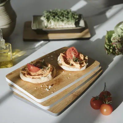 Image de Moritz & Moritz - Lot de 4 planches à découper en bois - Planches à petit-déjeuner