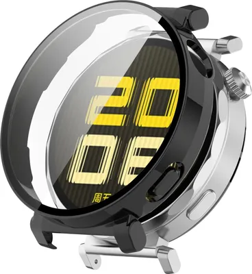 Immagine prodotto di Per Huawei Watch GT 5 Pro 42mm Custodia in plastica per orologio + vetro rigido protettivo Nero