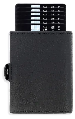 Produktbild von NEU Slim Wallet mit Münzfach [12 Karten] Slimwallet Riva [RFID-Schutz] Kartenetui mit Münzfach [Leder] Smart Wallet für Männer und Damen (Matt Schwarz)