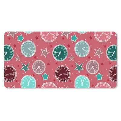 Produktbild von MuchoWow® Mauspad Mousepad Uhr - Rosa - Muster - Sterne 60x30 cm - Mousepads - Maus Mat - Pad - Mausunterlage - Nachhaltig