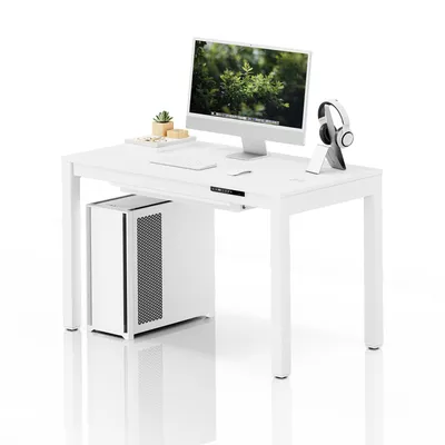 Produktbild von Elektrisch höhenverstellbarer Schreibtisch 120 x 63 cm, Qi- und USB-Ladefunktion, weiß: EVAN