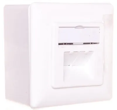 Imagen del producto de DIGITUS, empalme de pared, categoría 6, clase E, 2 x RJ45, color RAL 9010