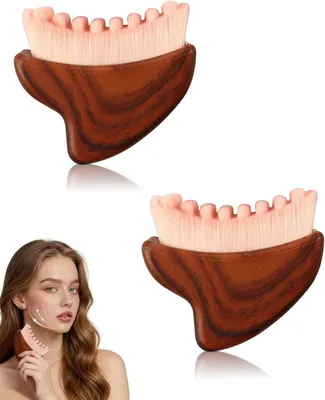 Produktbild von Gesichtsreinigungsbürste mit weichen Borsten, 2 Stück, ergonomisch, für die Gesichtsmassage