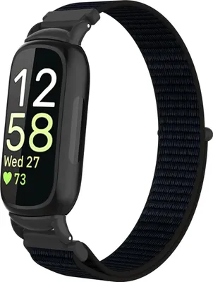 Image de INF Bracelet en Nylon à Boucle Auto-agrippante pour Fitbit Inspire 3 Le noir