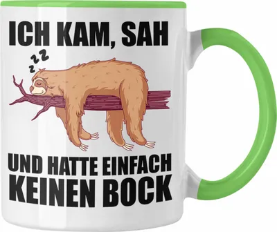Produktbild von Trendation - Faultier Tasse mit Spruch Geschenk Arbeitskollege Kollege Kaffeetasse Büro (Grün)