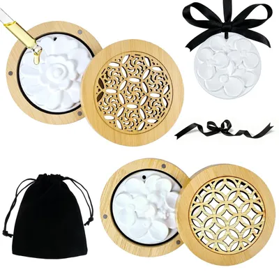 Aromatherapie-Diffusor-Steine 2er-Set mit Bambusboxen