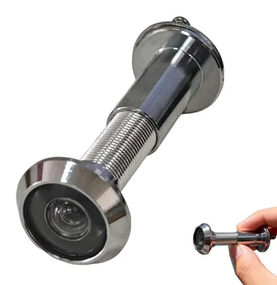 Obrázok produktu pre Elegantný kukátko z nehrdzavejúcej ocele, jednoduchá montáž do dverí s hrúbkou 35 – 60 mm, široký uhol pohľadu 200°