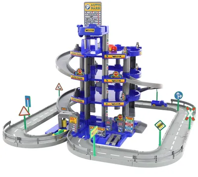 Produktbild von WADER Garage Parkhaus Parkgarage Autogarage 4 Ebenen und Spielstraße blau grau