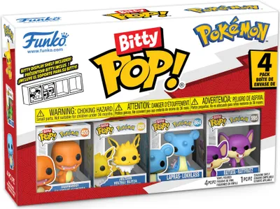 Produktbild von Pokémon - Charmander Blitza Lokhlass Rattfratz Bitty Pop! Funko
