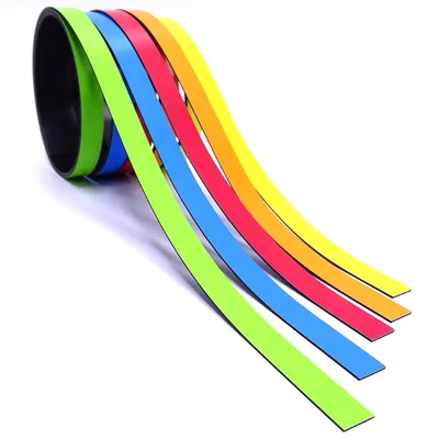 Image de 5x bandes magnétiques couleurs assorties I env. 1 cm x 1 m bande magnétique pour marquer diviser sur tableaux blancs étagères de stockage calendrier I étiquettes magnétiques I mag_210