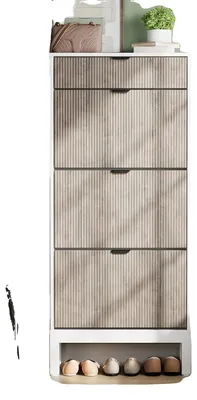 Immagine prodotto di Scarpiera, ante a battente, design salvaspazio, bianco-grigio