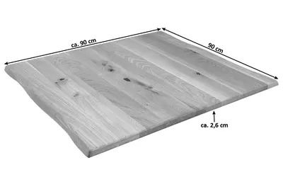 Produktbild von Tischplatte Baumkante Wildeiche 90 x 90 cm SESSA
