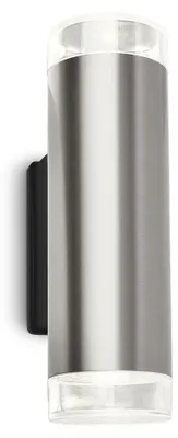 Produktbild von BRILONER UPNER LED Außenwandleuchte, IP44 Spritzwasserschutz, Neutralweißes Licht, Up- and Downlight, silberfarbig, 19,5 x 6 x 6 x 9 cm