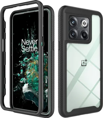 Produktbild von OnePlus 10T Hülle, Hybrid Transparente Rückseite Robust TPU Bumper Rutschfest Stoßfest Schutzhülle für OnePlus 10T Schwarz