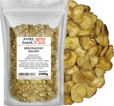 Zdjęcie produktu dla BÓB PRAŻONY SOLONY 1kg Chipsy z bobu chrupiące Słona przekąska Kol-Pol