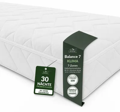 Produktbild von hERZtal Balance 7 Klima Kaltschaummatratze 180x200 cm, 21 cm, H2/H3
