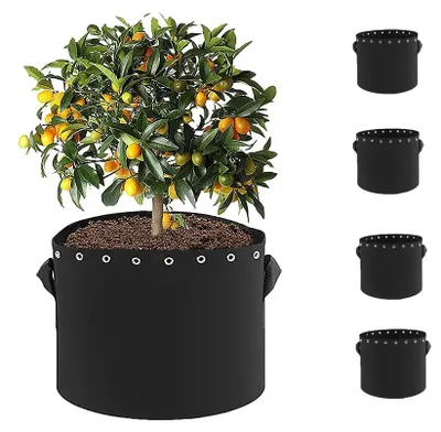 Produktbild von 7 Gallonen Anzuchtbeutel für Pflanzen, 5er-Pack Atmungsaktives Gewebe mit Griffen