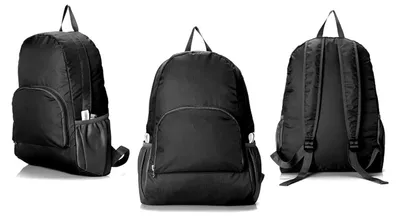Produktbild von Solidchoice – Ultraleichter, faltbarer Rucksack für Reisen und Camping – wasserabweisend, schwarz