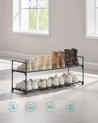 Image de Étagère à chaussures Famanu, 2 niveaux - Design minimaliste et structure stable