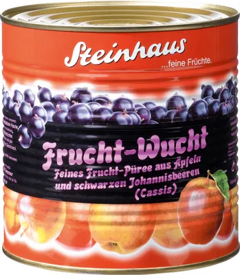 Image de Steinhaus Frucht Wucht Cassis purée de fruits sucrée la plus fine 2650g