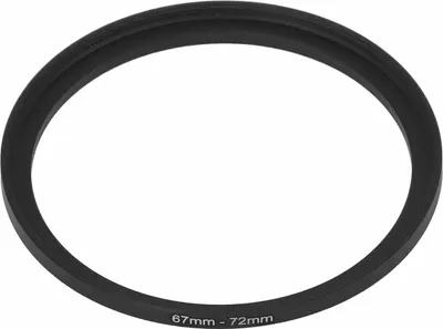 Productafbeelding van Zwarte filteradapterring van aluminiumlegering, verloopstuk voor UV-, CPL-, ND- en macro-objectieven van 67 tot 72 mm