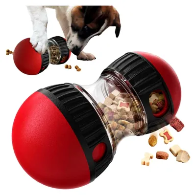 Produktbild von Interaktives Hundespielzeug zur Förderung der Intelligenz, Futterball und Slow Feeder für Hunde (Rot)