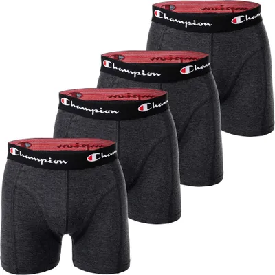 Produktbild von Champion Herren Boxershorts, 4er Pack - Baumwolle, Logobund, einfarbig Grau meliert L