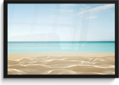 Produktbild von MuchoWow® MuchoWow® Gerahmtes Poster Strand - Meer - Sand 60x40 cm - Poster mit zchwarzem Bilderrahmen - Printing - Wanddeko Schlafzimmer